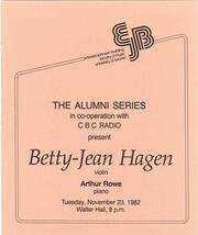 Betty-Jean Hagen, violin