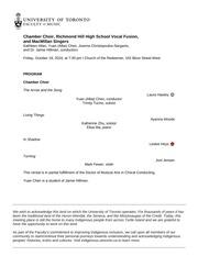 Chamber Choir, Richmond Hill High School Vocal Fusion, and MacMillan Singers