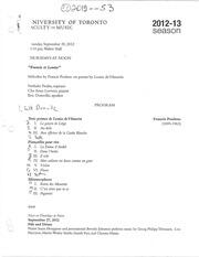Francis and Louise melodies by Francis Poulenc on poems by Louis de Vilmorin