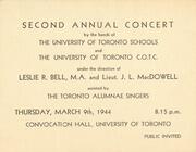 Second annual band concert : University of Toronto Contingent C.O.T.C. and the University of Toronto schools assisted by the Toronto Alumnae Singers