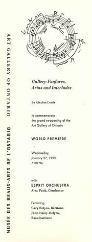 Gallery fanfares, arias and interludes : [program]