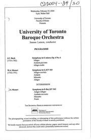 University of Toronto Baroque orchestra