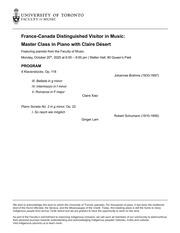 Masterclass : Claire Désert, piano