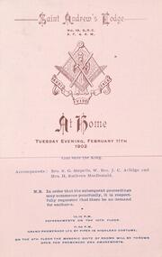 Saint Andrew's Lodge at home : [program]