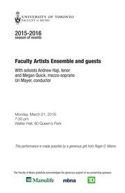 Faculty artists ensemble and guests