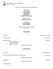 University of Toronto junior percussion ensemble
