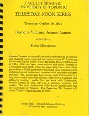 Baroque violinist Jeanne Lamon conducts a string masterclass