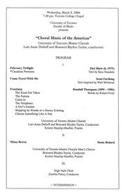 Choral music of the Americas