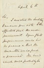 Letter from W. Morton, Sub-Vicar, to J. Churchill Arlidge