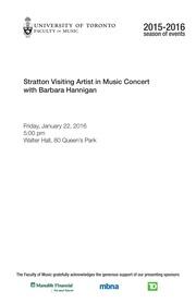 Stratton visiting artist in music concert : with Barbara Hannigan