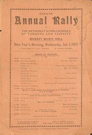 Eighth annual rally of the Methodist Sunday Schools of Toronto and vicinity : Massey Music Hall : [program]