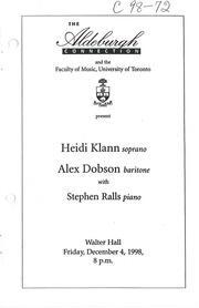 Heidi Klann, soprano ; Alex Dobson, baritone