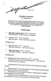 Olympic concert in Vancouver : [program]