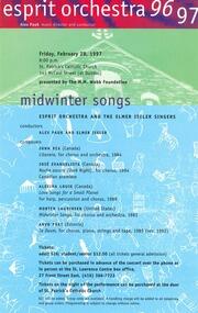 Midwinter songs for voice and orchestra : [flyer]