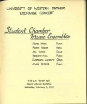 University of Western Ontario exchange concert : student chamber ensembles