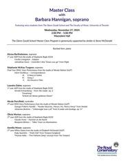 Master class with Barbara Hannigan, soprano
