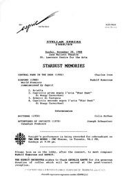 Stardust memories : [program]