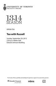 Opera tea : tea with Russell