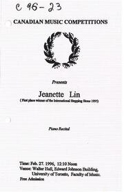 Jeanette Lin : piano recital