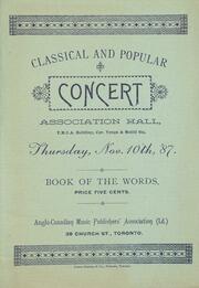 Classical and popular concert in the Association Hall, Y.M.C.A. Building : [program]