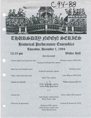 Historical performance ensembles