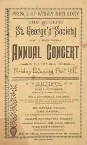 The Guelph St. George's Society annual concert : [program]