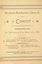 A Concert in aid of the German Lutheran Church : Temperance Hall : [program]