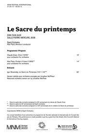 Le Sacre du printemps : [program]