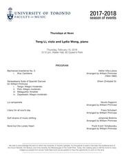 Teng Li, viola ; Lydia Wong, piano