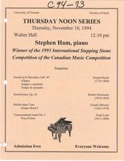 Stephen Ham, piano