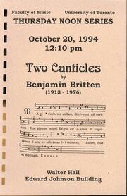 Two Canticles by Benjamin Britten