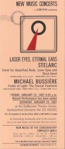 Laser eyes, eternal ears : [flyer]