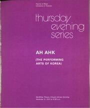 Ah Ahk : The performing arts of Korea