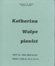 Katharina Wolpe, pianist