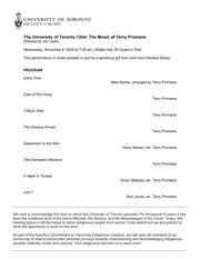 The University of Toronto 12tet : the music of Terry Promane