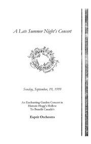 A Latesummer night's concert : [program]
