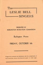 The Leslie Bell Singers presented by Burlington Recreation Commission