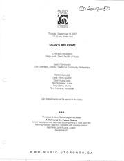 Dean's welcome