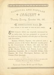 Classical and popular concert : Association Hall, Y.M.C.A. building : [program]