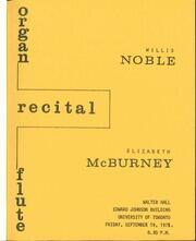 Organ flute recital : Willis Noble ; Elizabeth McBurney