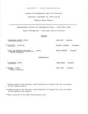 Concert of contemporary music for orchestra : [program]