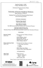 Bach festival : festival gala opening concert